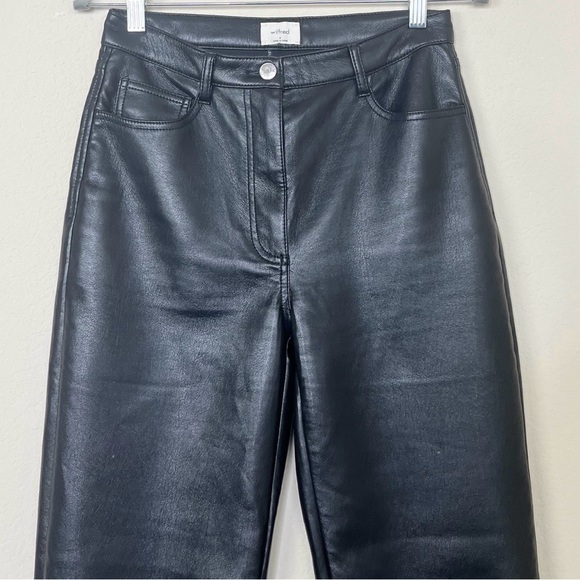 Aritzia Wilfred The Melina High Waisted Vegan
Leather Straight Leg Black Pant - Picture 6 of 16